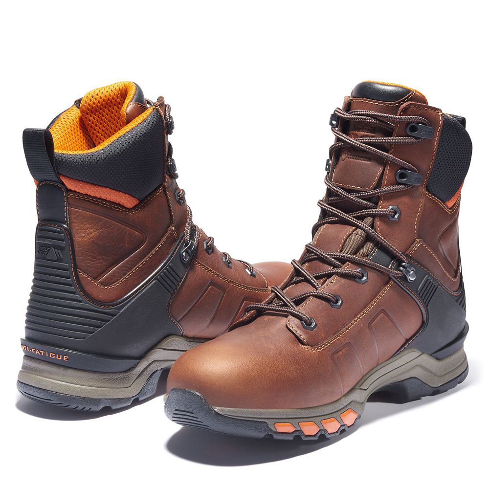 Botas de Trabajo Masculino - Timberland Pro® Hypercharge 8\" Soft Toe - JBVWU7410 - Marrom/Pretas